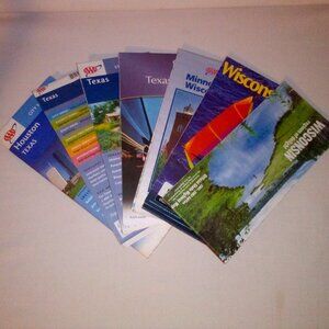 Texas, Minnesota & Wisconsin State Road Map Bundle (7):  Paper Maps